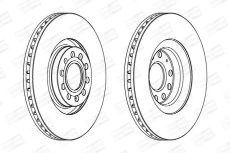 VW диск гальмівний передн.Audi A4,A6 2.7/4.2 98- CHAMPION 562978CH1
