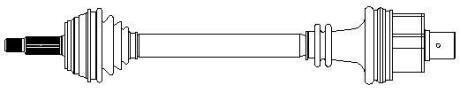 RENAULT піввісь прав.L=728mm 21/23 зуб. CLIO II 1.2 98-10, CLIO II 1.5 dCi 01-09, KANGOO 1.2 01-, KANGOO 1.9 dTi 00- CIFAM 655404