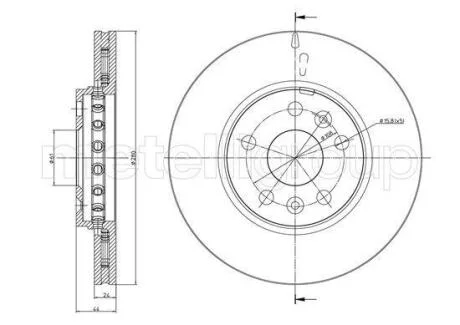RENAULT Диск тормозной передний (5-отв.) Kangoo 08-. CIFAM 8001341C