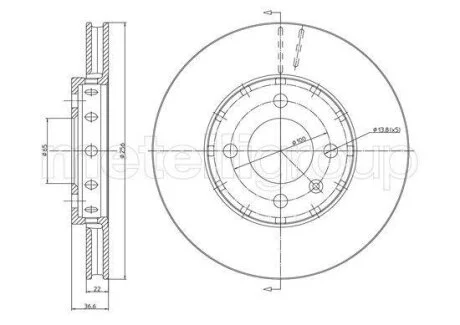 VW Диск гальмівний передній Up,Load,Skoda Citigo,Seat 11- CIFAM 800-1371C