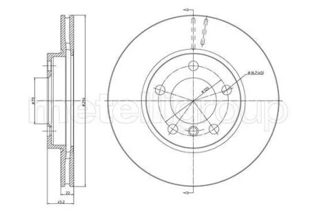 BMW диск гальм. передній MINI 1,6-2,0 10- CIFAM 8001408C