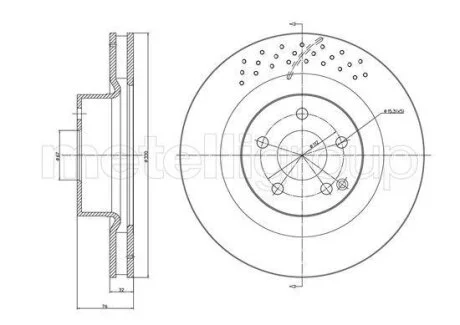 DB диск гальмівний перед. (вентил.) W220 (330*32) CIFAM 800-1625FC