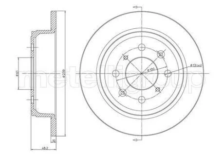 HONDA диск гальмів.задн.Accord,Civic,Concerto,Prelude,Rover 200,400,45 CIFAM 800267