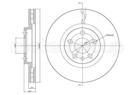 FIAT Диск тормозной передний Scudo,Citroen Jumpy, Peugeot 806, Expert CIFAM 800338