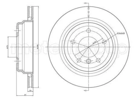 BMW Диск тормозной задний (вентил.) E39 (298*20) CIFAM 800-398C