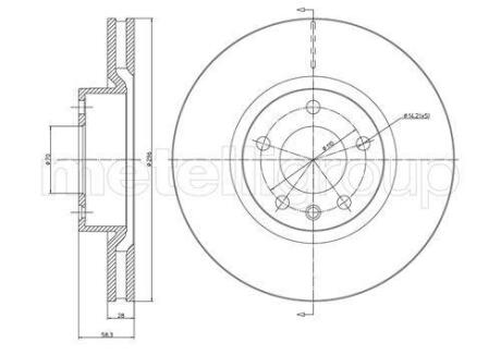 OPEL Гальмівний диск передн. OMEGA A, OMEGA B, SENATOR B CIFAM 800441