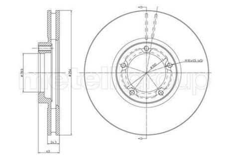 Диск гальм. перед (вентил.) FORD Transit 94-00 (254*24,3) CIFAM 800459