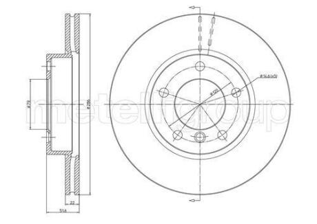 BMW диск гальмівний перед. (вентил.) E36/46 1,6-2,8 (286*22) CIFAM 800474C