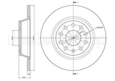 Гальмівний диск зад. A3/Golf/Jetta/Octavia/Passat/Q3/Superb/Tiguan 03- CIFAM 800852C