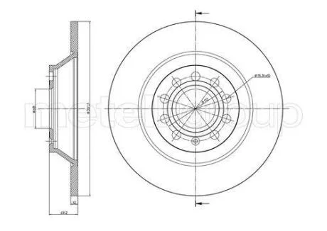 Диск гальмівний задній AUDI A6 2.0i 2.4i 2.7TDI 2.8FSI 3.0i 05- (302*12) CIFAM 800865C