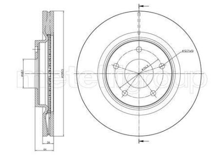 NISSAN Гальмівний диск передній JUKE (F15) 1.6 DIG-T 10-19, QASHQAI / QASHQAI +2 I (J10, NJ10, JJ10E) 2.0 Повний 07-13 CIFAM 800902C