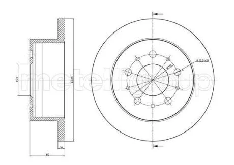 CITROEN гальмівний диск задн.Jumper,Fiat Ducato,Peugeot Boxer 06- CIFAM 800952C
