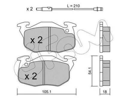 Гальмівні колодки перед. CITROEN Saxo PEUGEOT 1xx/2xx/3xx/4x CIFAM 8220370