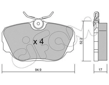 Комплект гальмівних накладок, дискове гальмо CIFAM 8220420