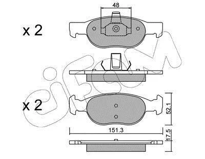 Комплект гальмівних накладок, дискове гальмо CIFAM 8220792