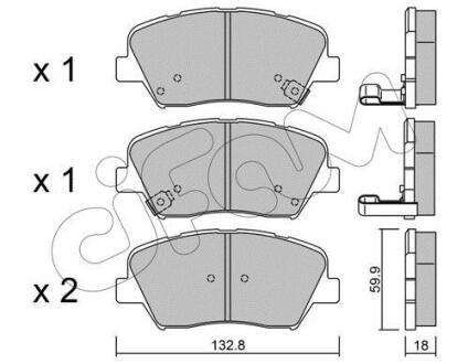 KIA колодки гальмівні передні CARENS IV 1.6, 1.7, 2.0 13-, HYUNDAI CIFAM 822-1026-0