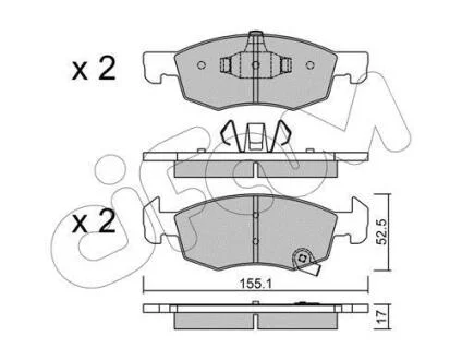 OPEL Колодки гальмівні передні Corsa E 1,0-1,6 14- CIFAM 822-1034-0