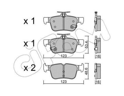 FORD Гальмівні колодки задні GALAXY 1.5 15-, KUGA 1.5 14-, MONDEO 2.0 14-, FORD USA CIFAM 822-1040-0