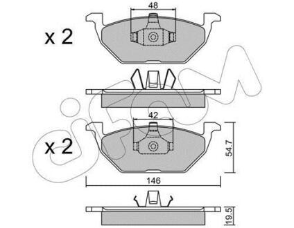 VW Колодки торм.передн.Golf-IV 1.6/1.9TD,Audi A3 CIFAM 8222111