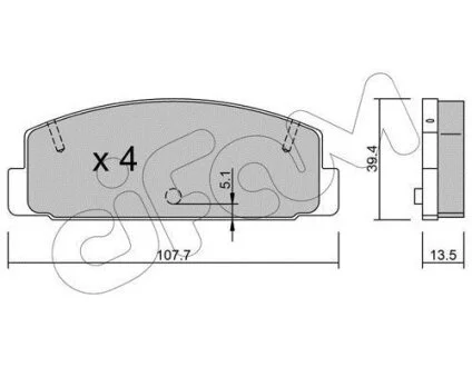 Комплект гальмівних накладок, дискове гальмо CIFAM 8223020