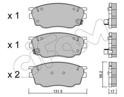 Комплект гальмівних накладок, дискове гальмо CIFAM 8224750