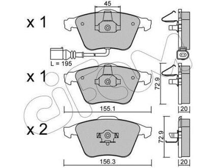 Гальмівні колодки пер. Audi A4/A6/A8 00- CIFAM 8225492