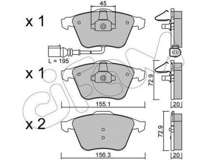 Гальмівні колодки пер. Caddy III/Golf V/Passat B6/Octavia A5 CIFAM 8225494