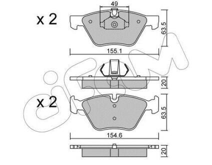 BMW Тормозные колодки передн.5 F10 518d-528i 11- CIFAM 8225570