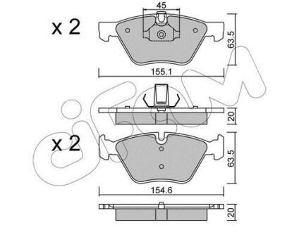 Гальмівні колодки перед. BMW 3 90/91/92 5 E60/61 CIFAM 8225573