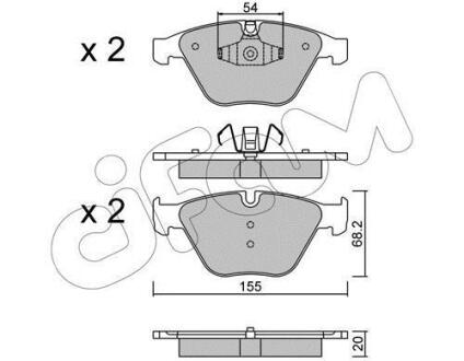 Гальмівні колодки пер. BMW 3 (E90)/5 (E60)/7 (E65) 02-13 (ATE) CIFAM 8225586