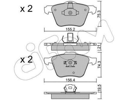 VOLVO гальмівні колодки передні S80,V70,XC70,XC90 CIFAM 8225990