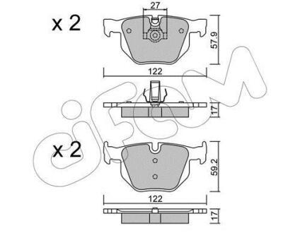 Колодка торм. диск. BMW 325, 330,335 (E90-93) 05- задн. CIFAM 822-644-0