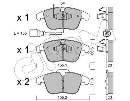 VW гальмівні колодки передн. Tiguan 07-, AUDI, SEAT CIFAM 8226751