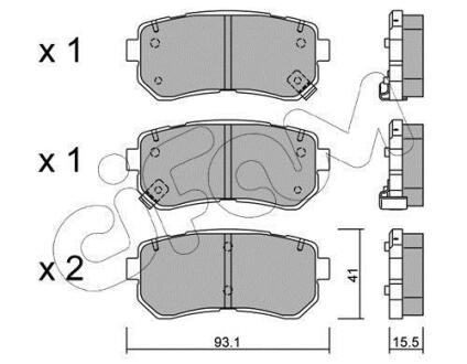 Гальмівні колодки зад. Accent/Ceed/Cerato/Creta/i20 (05-21) CIFAM 8227250