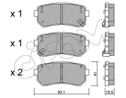 Гальмівні колодки зад. Accent/Ceed/Cerato/Creta/i20 (05-21) CIFAM 8227250