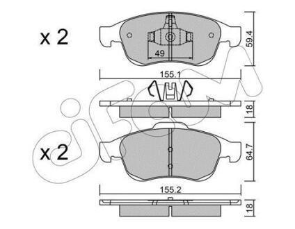 Гальмівні колодки пер. Megane 09-/Duster 10-/Dokker 13- CIFAM 8228170