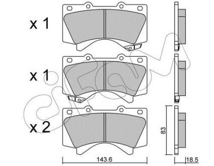 TOYOTA гальмівні колодки передн.Land Cruiser 4.7/4.5d 08- CIFAM 8228210