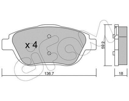 CITROEN гальмівні колодки передн.C3 Picasso,DS3 1.4/1.6 09- CIFAM 8228520