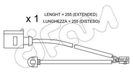 VW датчик зносу гальм.колодок задн. Touareg, AUDI Q7 CIFAM SU.218