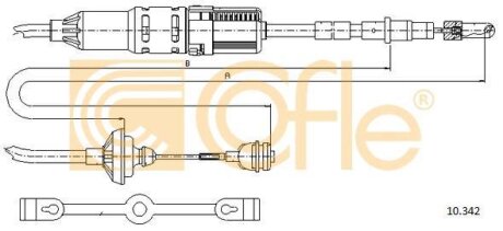 Трос сцепления (1333/938мм) VW Passat 88-96 COFLE 10342