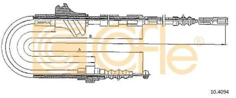Трос ручного гальма Audi 100 92- (дискові) COFLE 10.4094