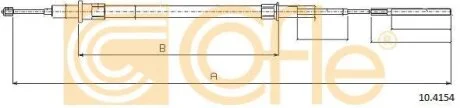 Трос стояночного гальма (Трос стояночного тормоза) COFLE 10.4154