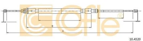 Трос, паркувальна гальмівна система COFLE 10.4520