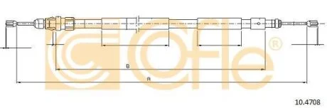 Трос ручного гальма зад. Л Citroen Berlingo (MF) 1996/07- COFLE 104708