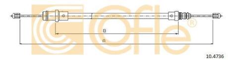 Трос ручного гальма перед. Scudo/Expert 96- (500/395) COFLE 10.4736