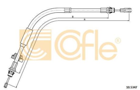 Трос ручного гальма перед.Ford Tourneo Cucstom Autobus 2012/04- COFLE 10.5347