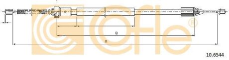Трос ручного гальма зад. П RENAULT TWINGO II 2007- 1355/1043 COFLE 10.6544