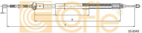 Трос ручного гальма зад. Л RENAULT TWINGO II 1.2/1.5D 03.07- COFLE 10.6545