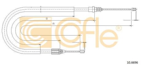 Трос ручника COFLE 10.6696
