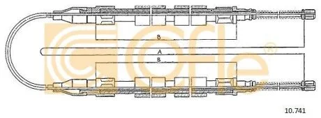 Трос ручного гальма зад. VW Passat 80-88 2565/2x1045 COFLE 10.741